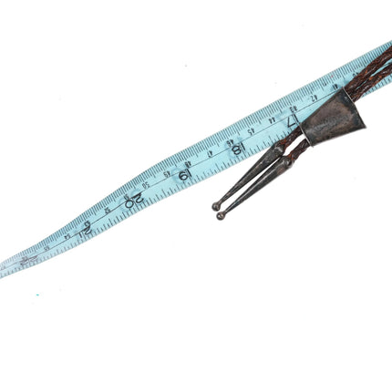 c1940's Navajo sterling silver Lone Mountain turquoise bolo tie - Estate Fresh Austin