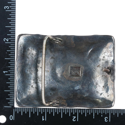 1970's Navajo sterling silver 5 stone turquise belt buckle Vintage - Estate Fresh Austin