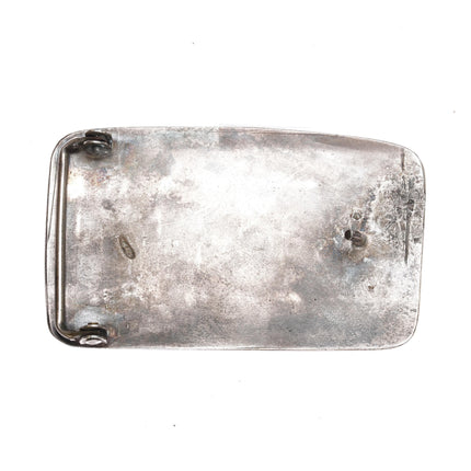 1970's Vintage Sterling silver Spinach Green Nephrite Jade belt buckle - Estate Fresh Austin