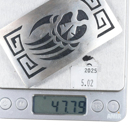 1980's Southwestern sterling silver bear paw belt buckle overlay style - Estate Fresh Austin