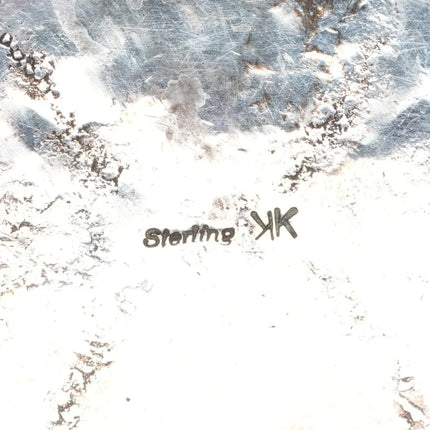 Jacob Kahe Navajo sterling silver belt buckle in overlay style Ketoh pattern - Estate Fresh Austin