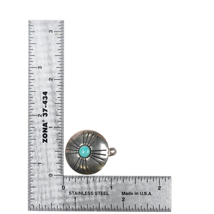 12 Vintage Navajo Southwestern sterling silver button cover set w/turquoise - Estate Fresh Austin