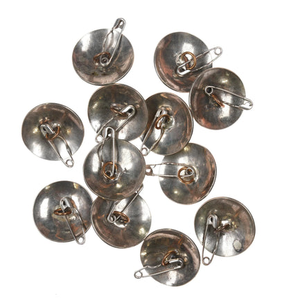 12 Vintage Navajo Southwestern sterling silver button cover set w/turquoise - Estate Fresh Austin