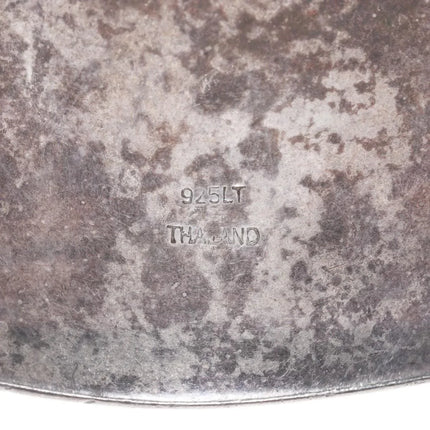 7" Southwestern style sterling silver scroll design cuff bracelet Thailand - Estate Fresh Austin