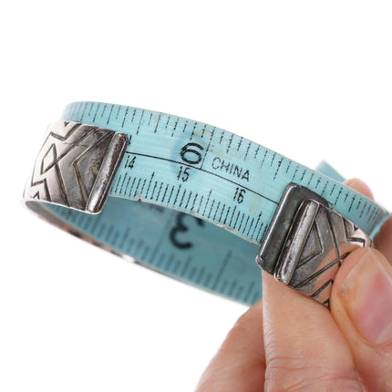 6.5" Vintage Navajo Hand Chiseled design sterling silver cuff bracelet - Estate Fresh Austin