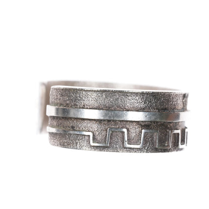 6.5" Kee Nez Navajo tufa cast sterling silver cuff bracelet - Estate Fresh Austin