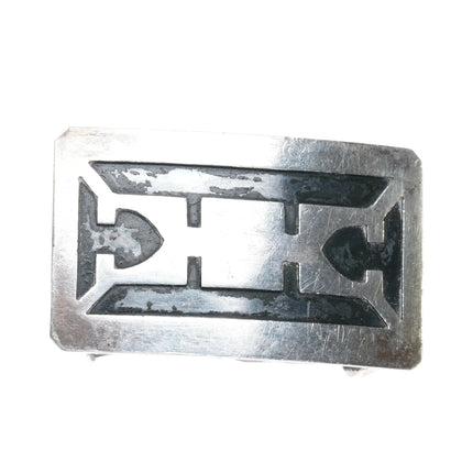 c1940's Joe Mora Carmel CA Sterling silver Art Deco belt buckle - Estate Fresh Austin