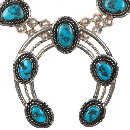 60's-70's Navajo sterling silver turquoise squash blossom necklace - Estate Fresh Austin