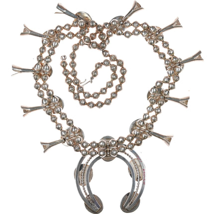 60's-70's Navajo sterling silver turquoise squash blossom necklace - Estate Fresh Austin