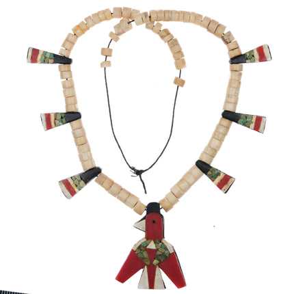 c1940 Santo Domingo Battery bird Necklace Tab Thunderbird - Estate Fresh Austin