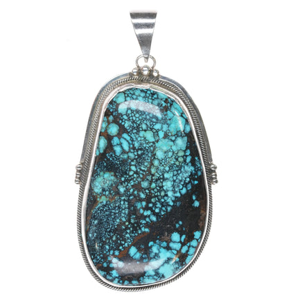 Roie Jaque Navajo sterling larger turquoise pendant - Estate Fresh Austin