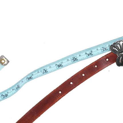 Harry Morgan Navajo Sterling silver Heavy stamped Repousse Butterfly concho belt - Estate Fresh Austin