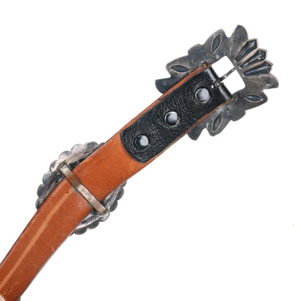 c1940's Navajo Sterling silver Heavy stamped Repousse concho belt - Estate Fresh Austin