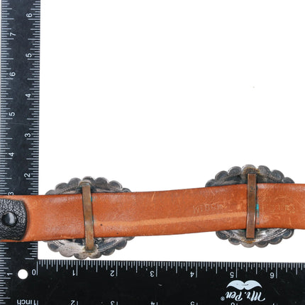 c1940's Navajo Sterling silver Heavy stamped Repousse concho belt - Estate Fresh Austin