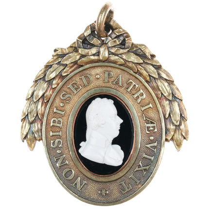c1810ish Georgian William Pitt club gilt silver British Political cameo fob - Estate Fresh Austin