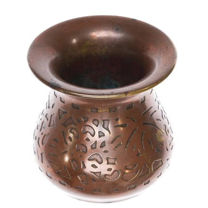 c1920 Tiffany Bronze Toothpick holder/pen caddy copper arts and crafts pattern - Estate Fresh Austin