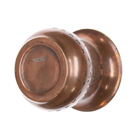 c1920 Tiffany Bronze Toothpick holder/pen caddy copper arts and crafts pattern - Estate Fresh Austin