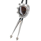 Vintage 1978 sterling silver Arizona Fire Agate bolo tie - Estate Fresh Austin