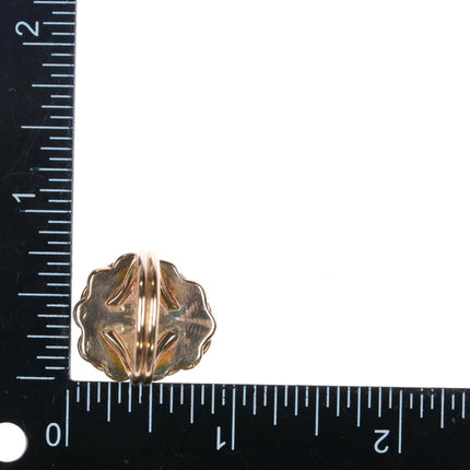 sz7 14k gold southwestern ring with high grade spiderweb turquoise - Estate Fresh Austin