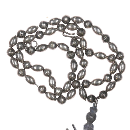 Big 60's-70's Vintage Zuni sterling silver cross needlepoint turquoise necklace - Estate Fresh Austin