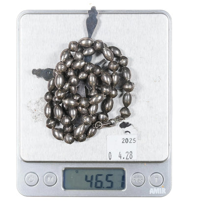 Big 60's-70's Vintage Zuni sterling silver cross needlepoint turquoise necklace - Estate Fresh Austin