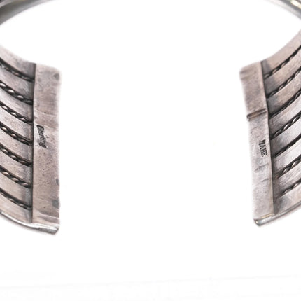 6.25" Vintage Tahe Navajo multi Band sterling silver twisted wire cuff bracelet - Estate Fresh Austin