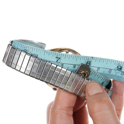 7.5" CW 80's Navajo sterling silver turquoise watch tips Automatic Seiko - Estate Fresh Austin