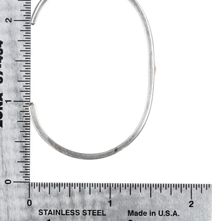 5.6" IC Sterling silver cuff bracelet with gold heart - Estate Fresh Austin