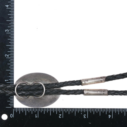 80's-90's Vintage Turquoise inlaid Agate sterling silver bolo tie - Estate Fresh Austin