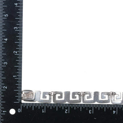 15" Margot De Taxco Mexican Modernist sterling silver greek key 5112 necklace - Estate Fresh Austin