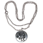 Vintage Hopi Overlay kokopelli sterling silver pendant on necklace - Estate Fresh Austin