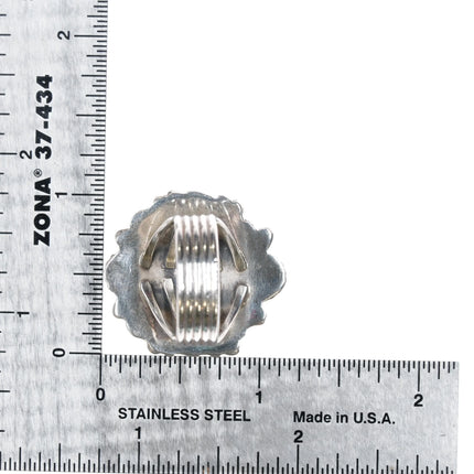 J Navajo sterling silver cluster Sleeping Beauty turquoise ring - Estate Fresh Austin