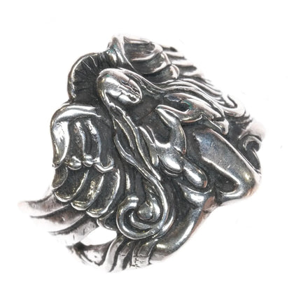 sz9 Retired James Avery Mermaid angel praying ring sterling silver - Estate Fresh Austin