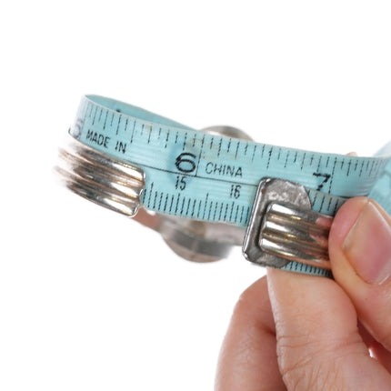 6.4" Herman Vandever Navajo sterling silver gaspeite cuff bracelet - Estate Fresh Austin