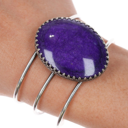6" RV Vintage Sugilite sterling silver cuff bracelet - Estate Fresh Austin