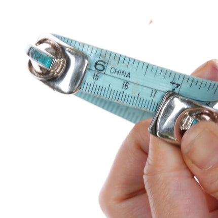 6.75" Shreve Saville Sterling spiderweb turquoise inlay cuff bracelet - Estate Fresh Austin