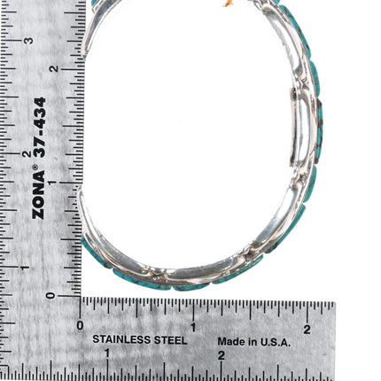 6.75" Shreve Saville Sterling spiderweb turquoise inlay cuff bracelet - Estate Fresh Austin