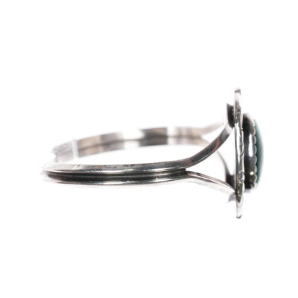 6.2" Edsitty Navajo 70's Sterling and malachite cuff bracelet - Estate Fresh Austin