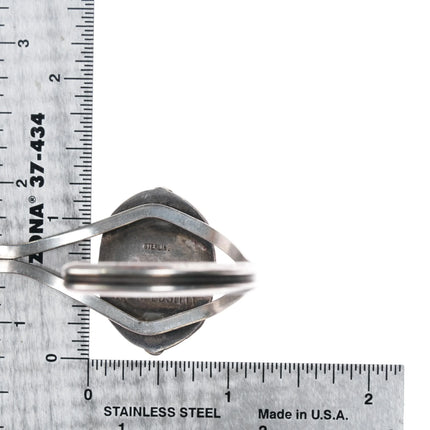 6.2" Edsitty Navajo 70's Sterling and malachite cuff bracelet - Estate Fresh Austin