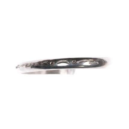 6.8" slim stacker sterling silver Navajo stamped cuff bracelet - Estate Fresh Austin