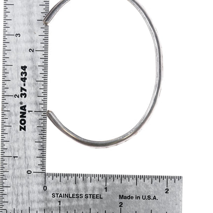 6.8" slim stacker sterling silver Navajo stamped cuff bracelet - Estate Fresh Austin