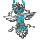 40's-50's Zuni cast silver high grade carved turquoise knifewing pin/necklace - Estate Fresh Austin