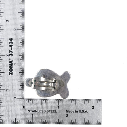 Jeff Largo Navajo sterling silver spiny oyster, turquoise clip-on earrings - Estate Fresh Austin