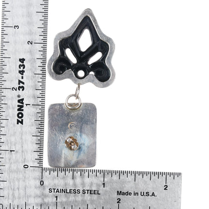 GG Southwestern Artisan sterling silver carved earrings - Estate Fresh Austin