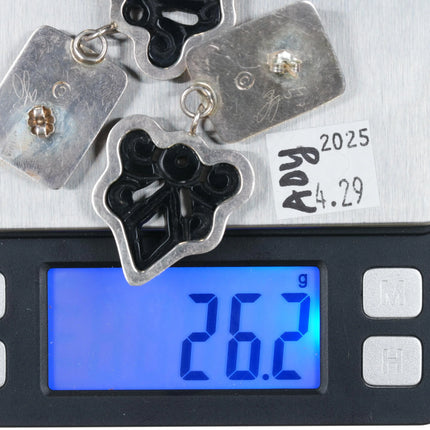 GG Southwestern Artisan sterling silver carved earrings - Estate Fresh Austin