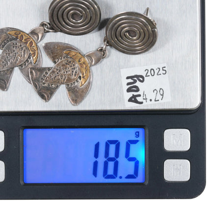 1992 Victoria Maase Stoll Taos Sterling silver thunderbird earrings - Estate Fresh Austin