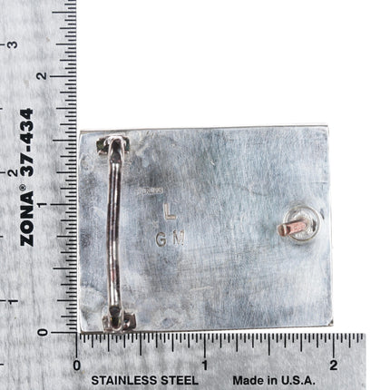 Vintage southwestern Sterling silver agate belt buckle - Estate Fresh Austin