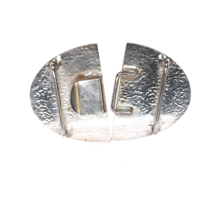 Antique Hand engraved sterling silver 2 part belt buckle - Estate Fresh Austin