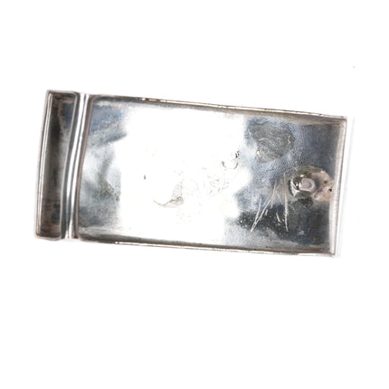 Vintage Mid Century Hopi or Navajo Sterling silver belt buckle w/overlay design - Estate Fresh Austin