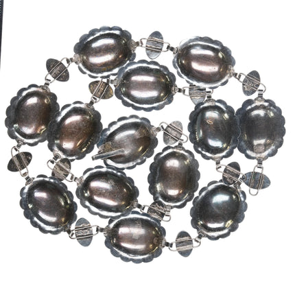 c1940's Navajo Fred Harvey sterling silver link stamped concho belt - Estate Fresh Austin